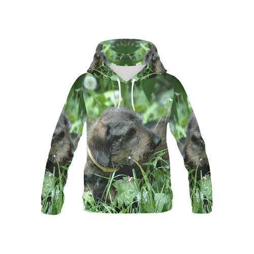 Dachshund Doxie All Over Print Hoodie for Kid (USA Size) (Model H13)