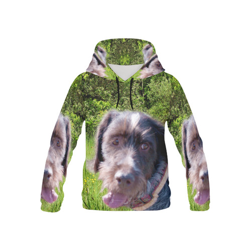 Dog Wirehaired Pointing Griffon All Over Print Hoodie for Kid (USA Size) (Model H13)