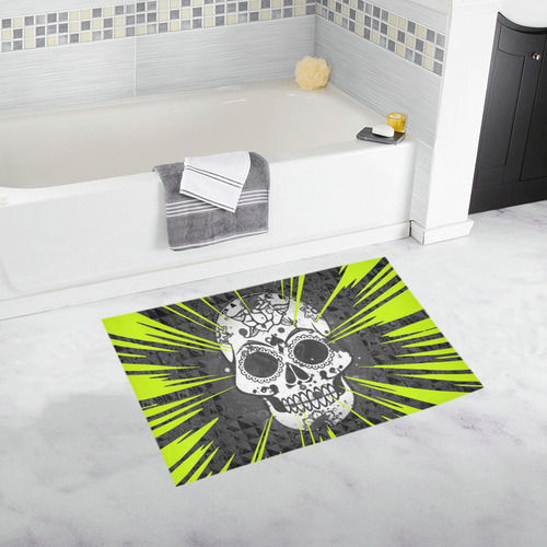 skull and yeloow by JamColors Bath Rug 20''x 32''
