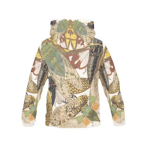 Eugène Séguy Art Deco Insectes 9 All Over Print Hoodie for Women (USA Size) (Model H13)