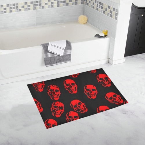 Hot Skulls,red by JamColors Bath Rug 20''x 32''