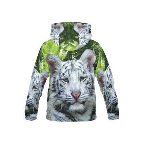 White Tiger All Over Print Hoodie for Kid (USA Size) (Model H13)