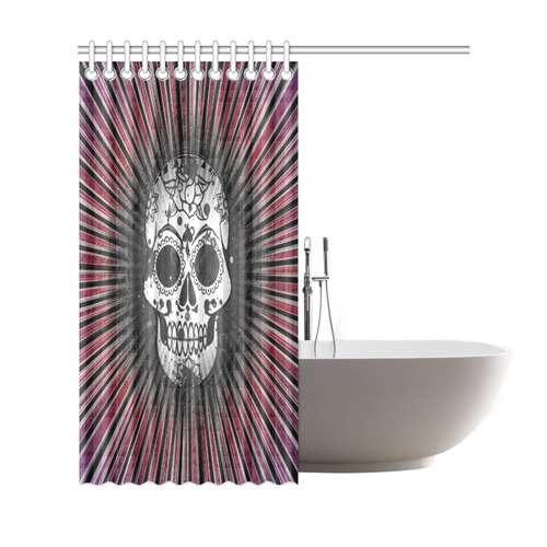 skull with lightbeams A by JamColors Shower Curtain 69"x72"