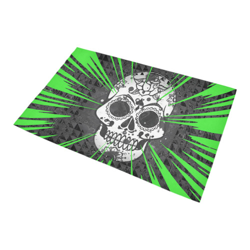 skull and green by JamColors Bath Rug 20''x 32''