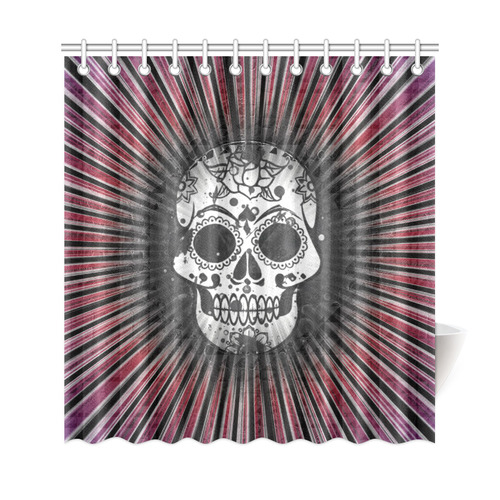 skull with lightbeams A by JamColors Shower Curtain 69"x72"