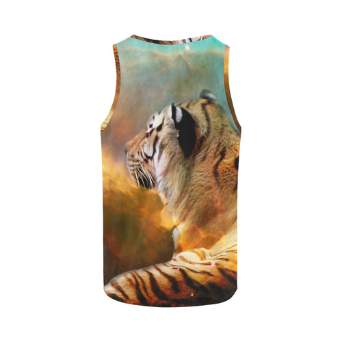 Tiger and Nebula All Over Print Tank Top for Women (Model T43)