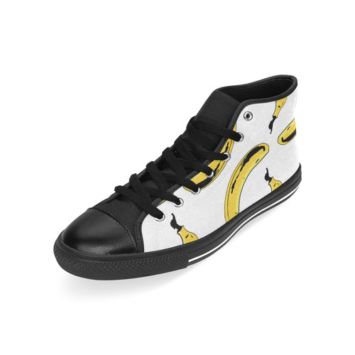 Kids Banana High Top Canvas Shoes for Kid (Model 017)