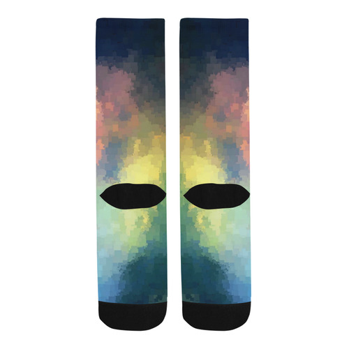Rainbow Cloud Pixel Trouser Socks
