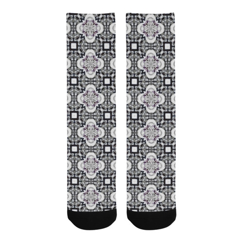 Black and Purple Geometric Trouser Socks