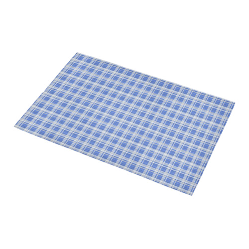 checkered Fabric blue white by FeelGood Bath Rug 16''x 28''