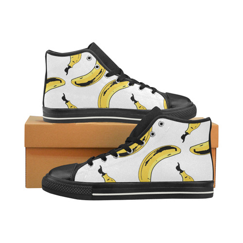 Kids Banana High Top Canvas Shoes for Kid (Model 017)