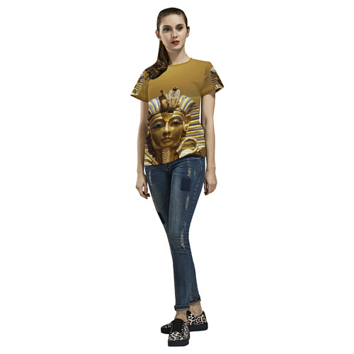 Egypt King Tut All Over Print T-Shirt for Women (USA Size) (Model T40)