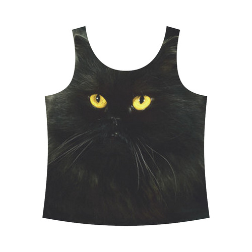 Black Cat All Over Print Tank Top for Women (Model T43)