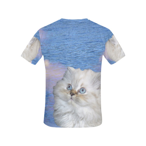 Cat and Water All Over Print T-Shirt for Women (USA Size) (Model T40)