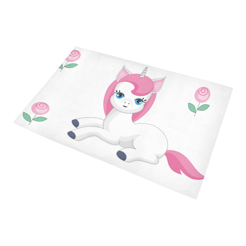 unicorn and roses Bath Rug 20''x 32''