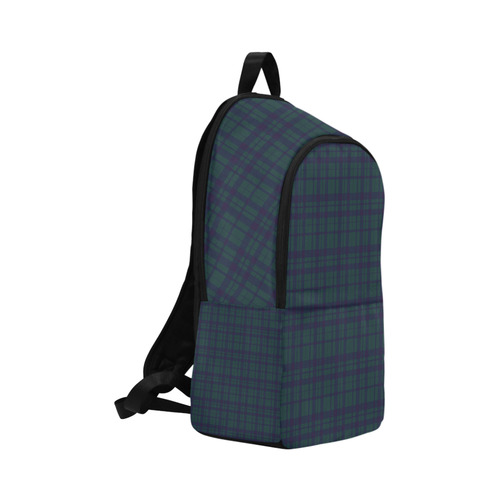 Green Plaid Rock Style Fabric Backpack for Adult (Model 1659)