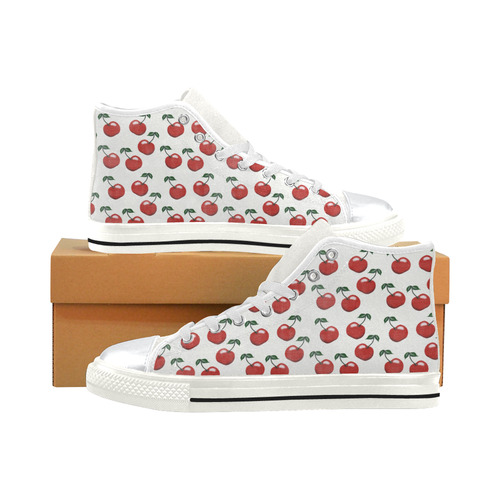 Kids Cherry High Top Canvas Shoes for Kid (Model 017)