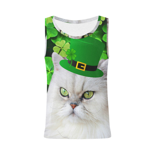 St. Patrick's Irish Cat All Over Print Tank Top for Women (Model T43)