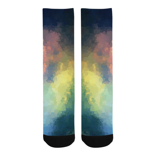 Rainbow Cloud Pixel Trouser Socks