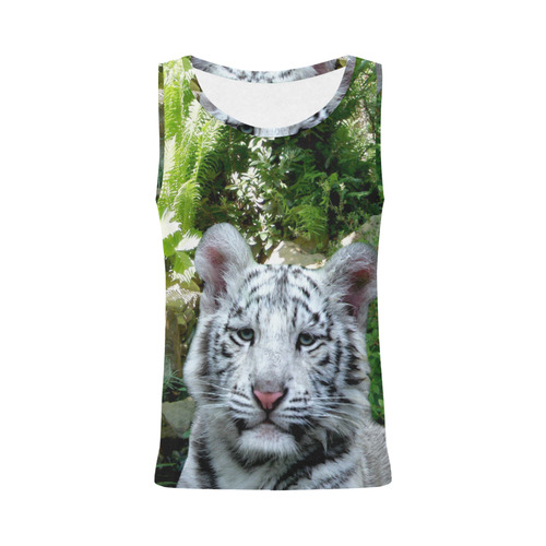 White Tiger All Over Print Tank Top for Women (Model T43)