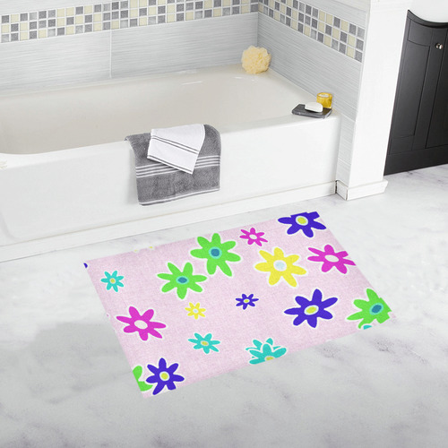 Floral Fabric 1C Bath Rug 20''x 32''