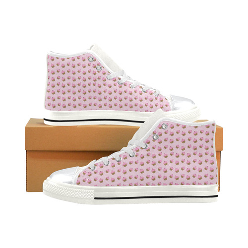 Kids Cupcake High Top Canvas Shoes for Kid (Model 017)