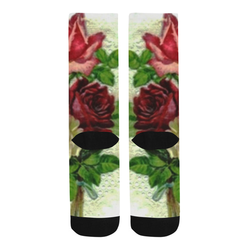Vintage Lace and Roses Trouser Socks