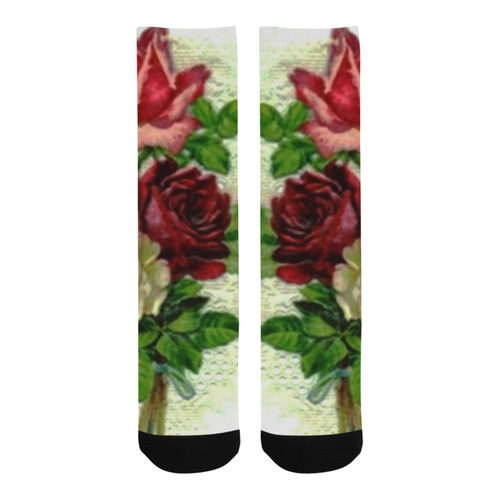 Vintage Lace and Roses Trouser Socks