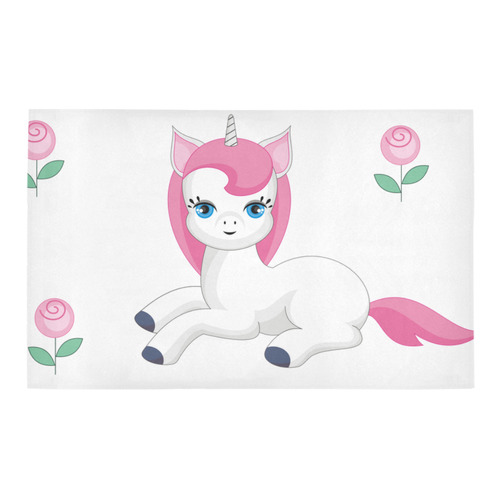 unicorn and roses Bath Rug 20''x 32''