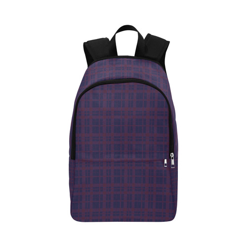 Purple Plaid Rock Style Fabric Backpack for Adult (Model 1659)