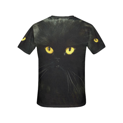 Black Cat All Over Print T-Shirt for Women (USA Size) (Model T40)