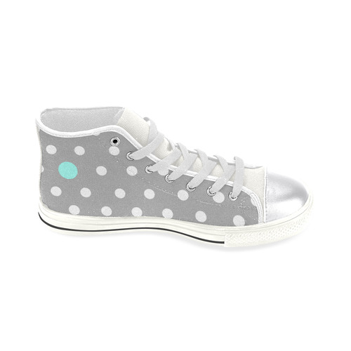 Turquoise Dot. Inspired by the Magic Island of Gotland. Women's Classic High Top Canvas Shoes (Model 017)