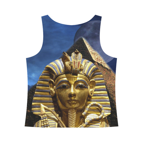 King Tut and Pyramid All Over Print Tank Top for Women (Model T43)