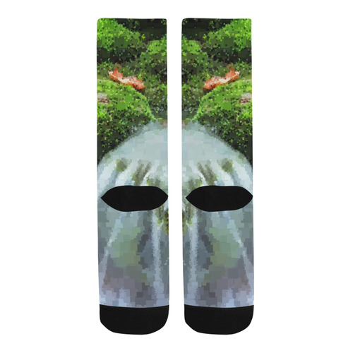 Mossy Pixel Waterfall Trouser Socks