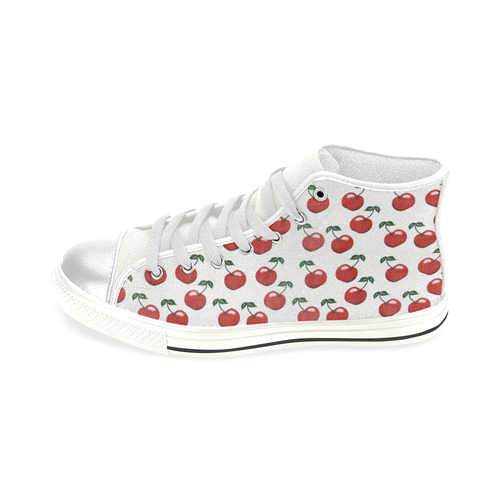 Kids Cherry High Top Canvas Shoes for Kid (Model 017)