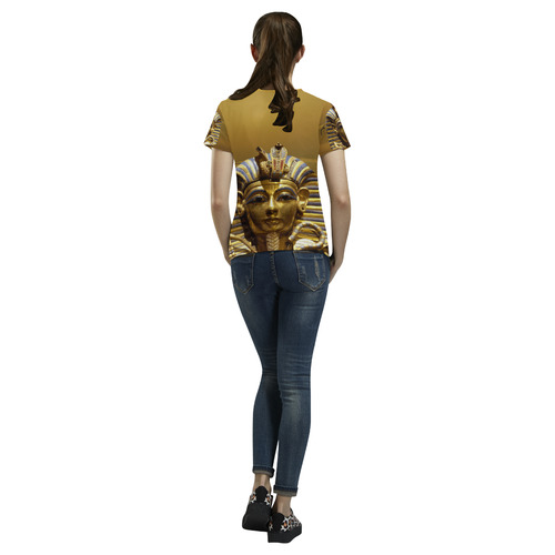 Egypt King Tut All Over Print T-Shirt for Women (USA Size) (Model T40)