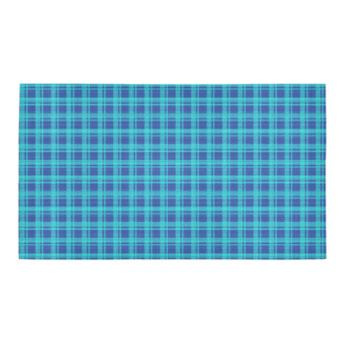 checkered Fabric blue by FeelGood Bath Rug 16''x 28''
