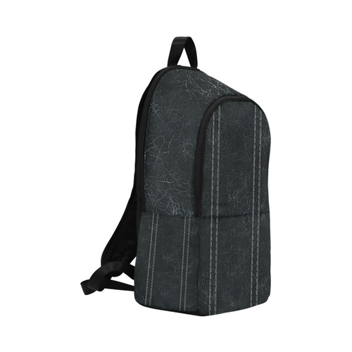 Black Crackling Leather-Look Pattern Fabric Backpack for Adult (Model 1659)