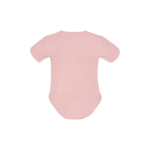 Unicorn siloette pink Baby Powder Organic Short Sleeve One Piece (Model T28)