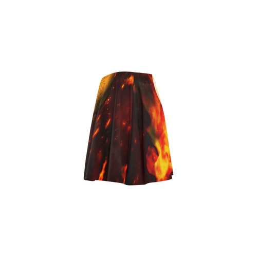 Amazing skull with fire Mini Skating Skirt (Model D36)