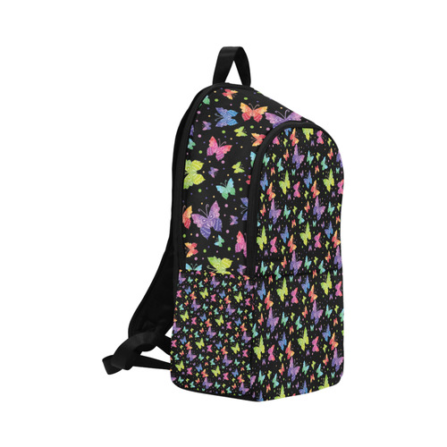 Colorful Butterflies Black Edition Fabric Backpack for Adult (Model 1659)