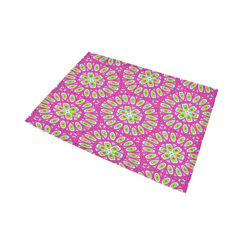 Hot Pink, Lime Green and White Pop Art Area Rug7'x5'