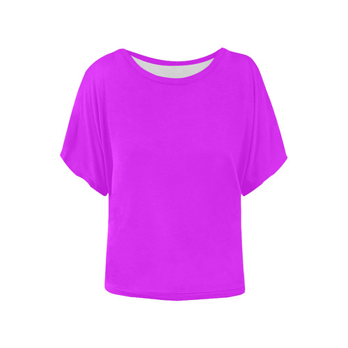 simply fuchsia Women's Batwing-Sleeved Blouse T shirt (Model T44)