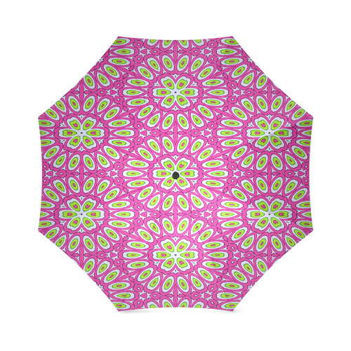 Hot Pink, Lime Green and White Pop Art Foldable Umbrella (Model U01)