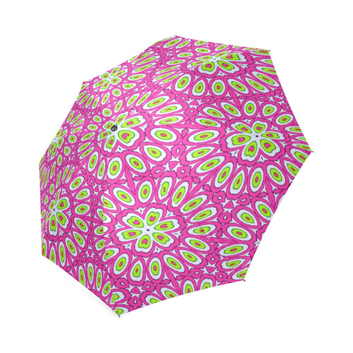 Hot Pink, Lime Green and White Pop Art Foldable Umbrella (Model U01)