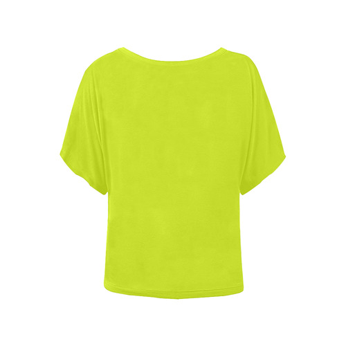 simply yellow-green Women's Batwing-Sleeved Blouse T shirt (Model T44)