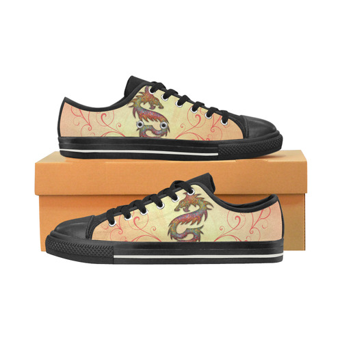 Chinese dragon Women's Classic Canvas Shoes (Model 018)