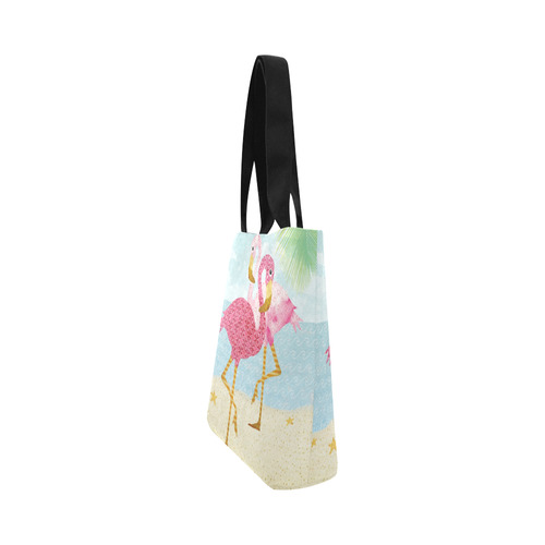 Pink Flamingos On The Beach Canvas Tote Bag (Model 1657)