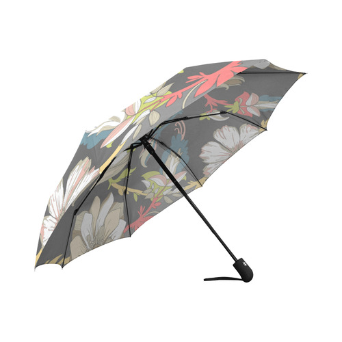 Circular Ligature Colored Flowers Auto-Foldable Umbrella (Model U04)