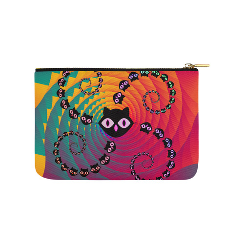 Rainbow Spiral Cats Carry-All Pouch 9.5''x6''